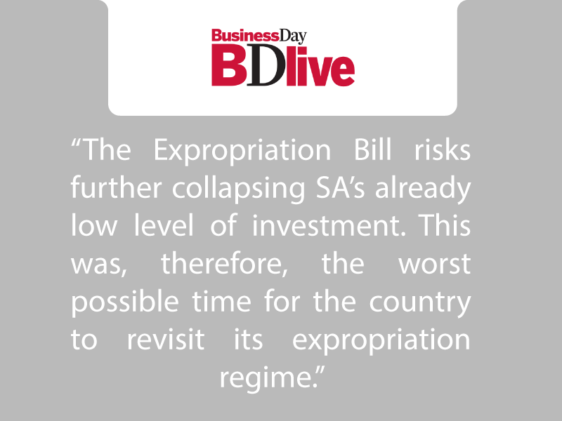 Ann Bernstein op-ed on expropriation bill